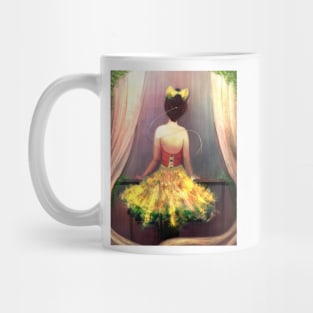 Yellow Ballerina by the Ledge Mug